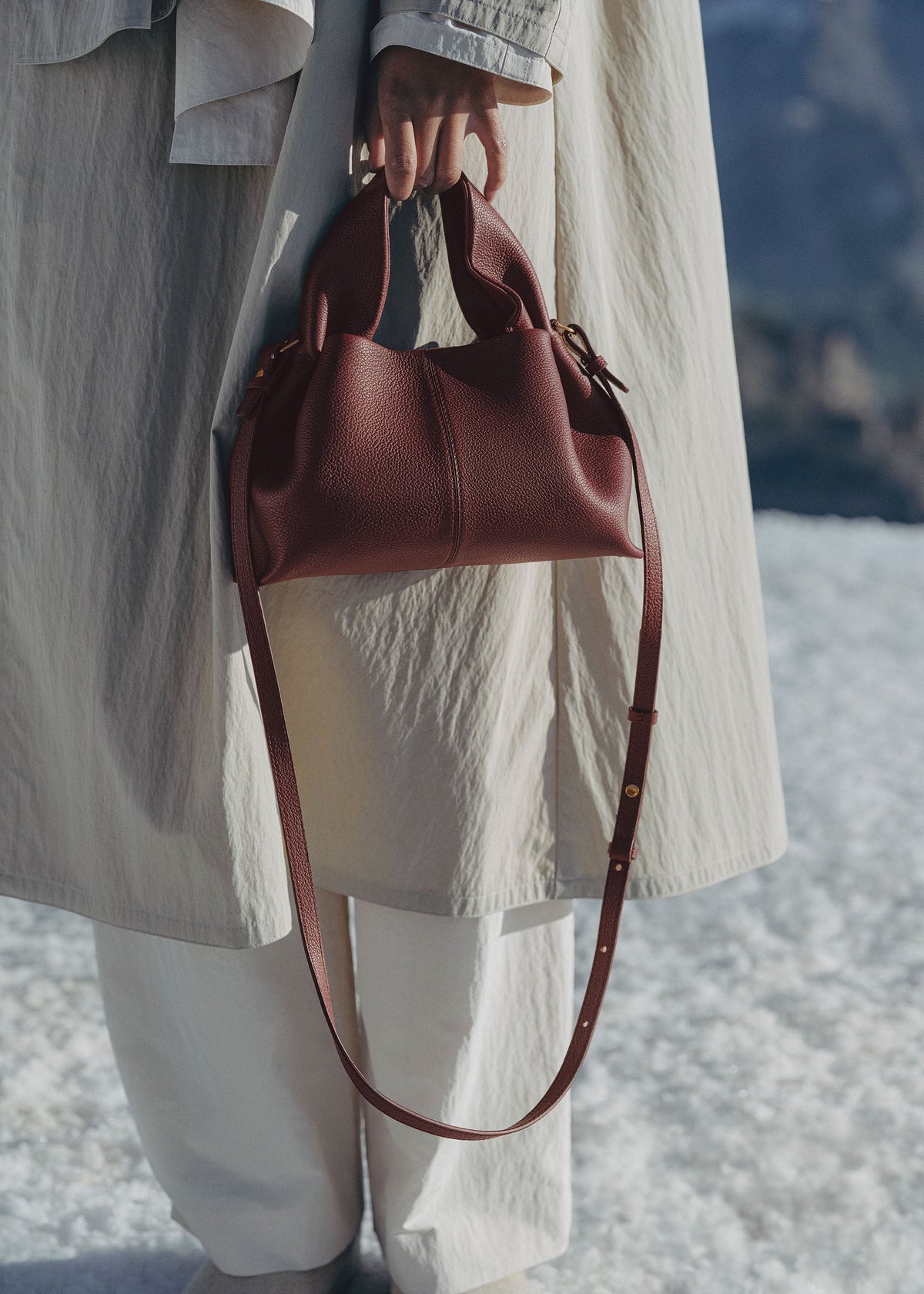 Polène Bag Numéro Neuf Mini Grained Black Cherry