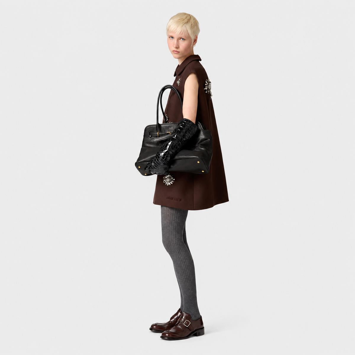 MiuMiu Aventure Bag in Black Nappa Leather
