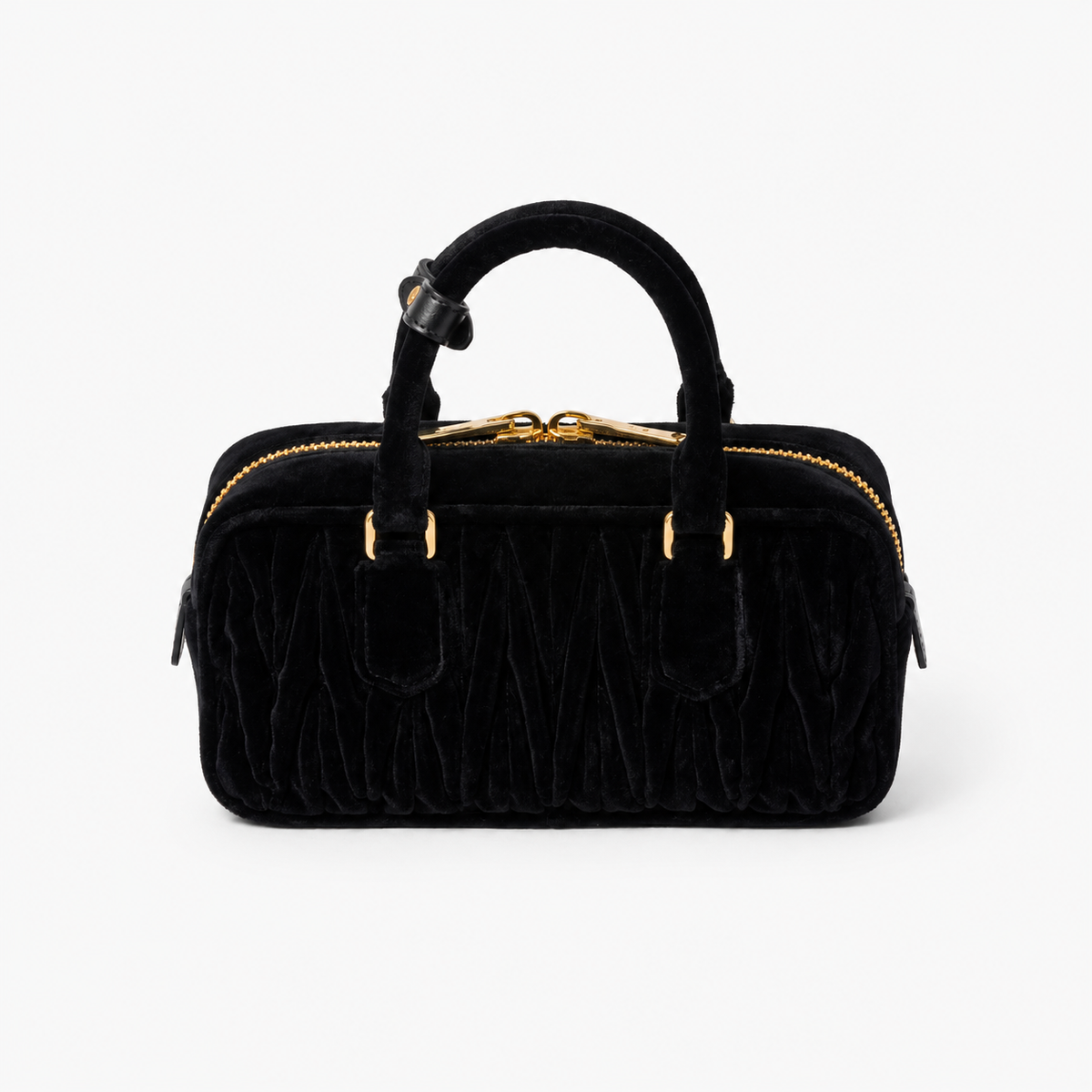 MiuMiu Arcadie Bag in Black Quilted Velvet