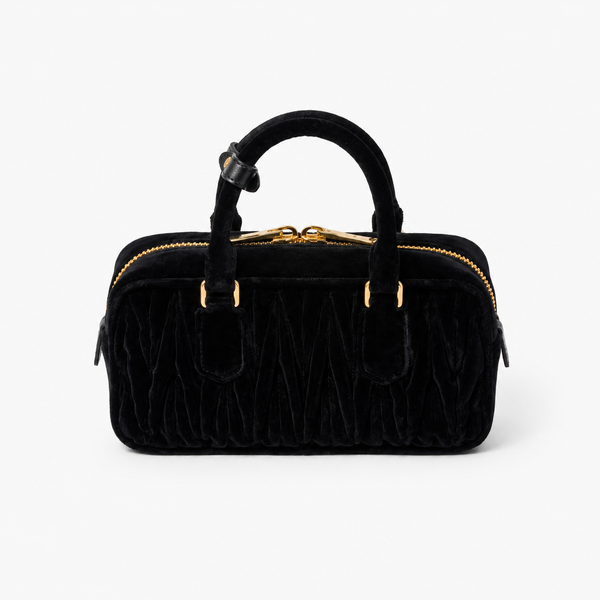 MiuMiu Arcadie Bag in Black Quilted Velvet