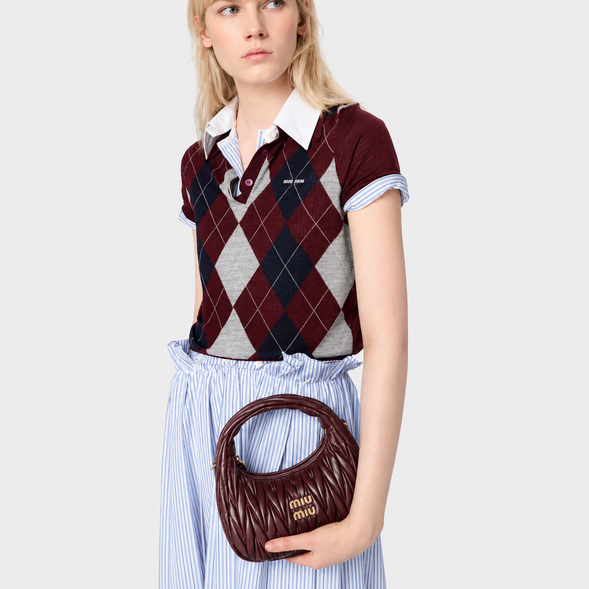 MiuMiu Wander Hobo Bag in Black Quilted Nappa Leather