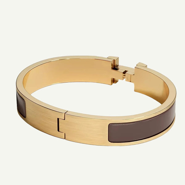 Hermès - Bracelet Clic HH Or Cacao Mat