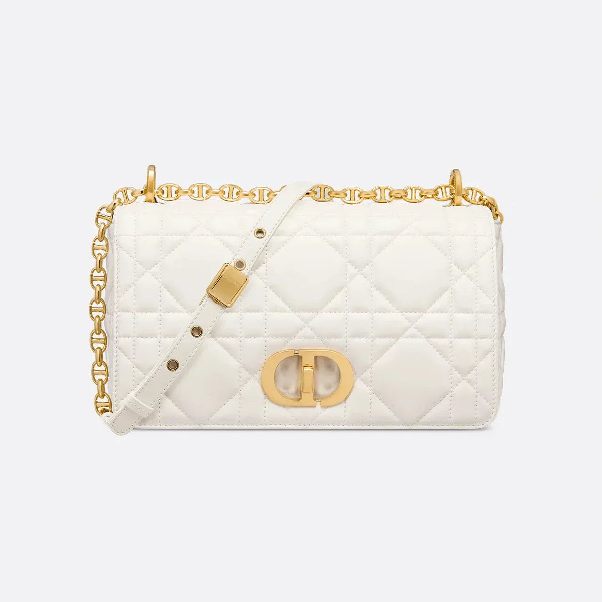 Dior Soft Dior Caro Medium Bag White