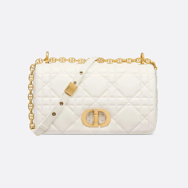 Dior Soft Dior Caro Medium Bag White