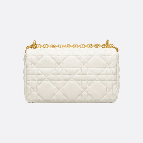 Dior Soft Dior Caro Medium Bag White