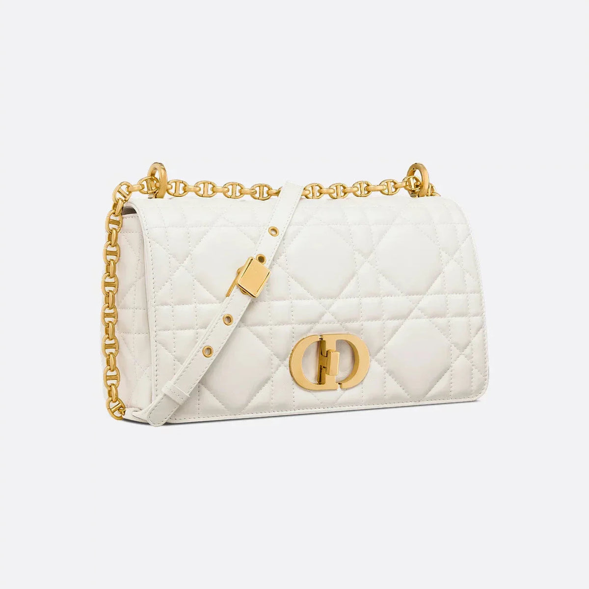 Dior Soft Dior Caro Medium Bag White
