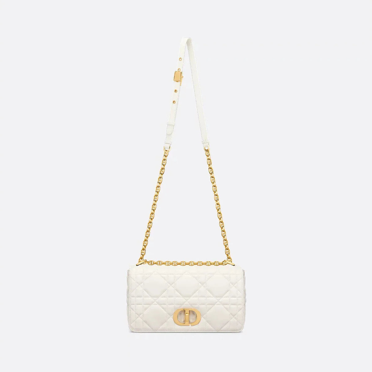 Dior Soft Dior Caro Medium Bag White