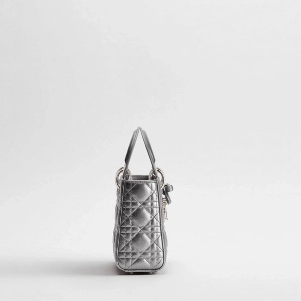 Dior Lady Mini Chain Bag Silver