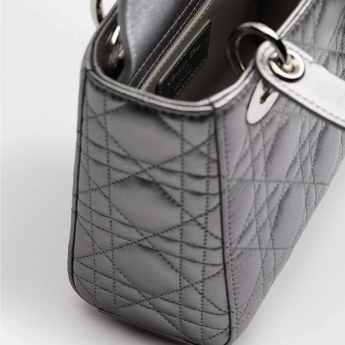 Dior Lady Mini Chain Bag Silver