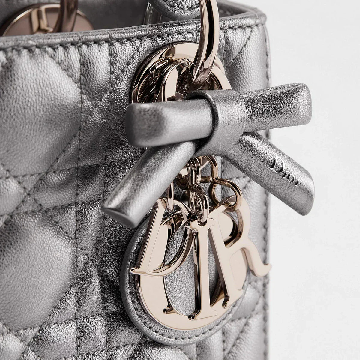 Dior Lady Mini Chain Bag Silver