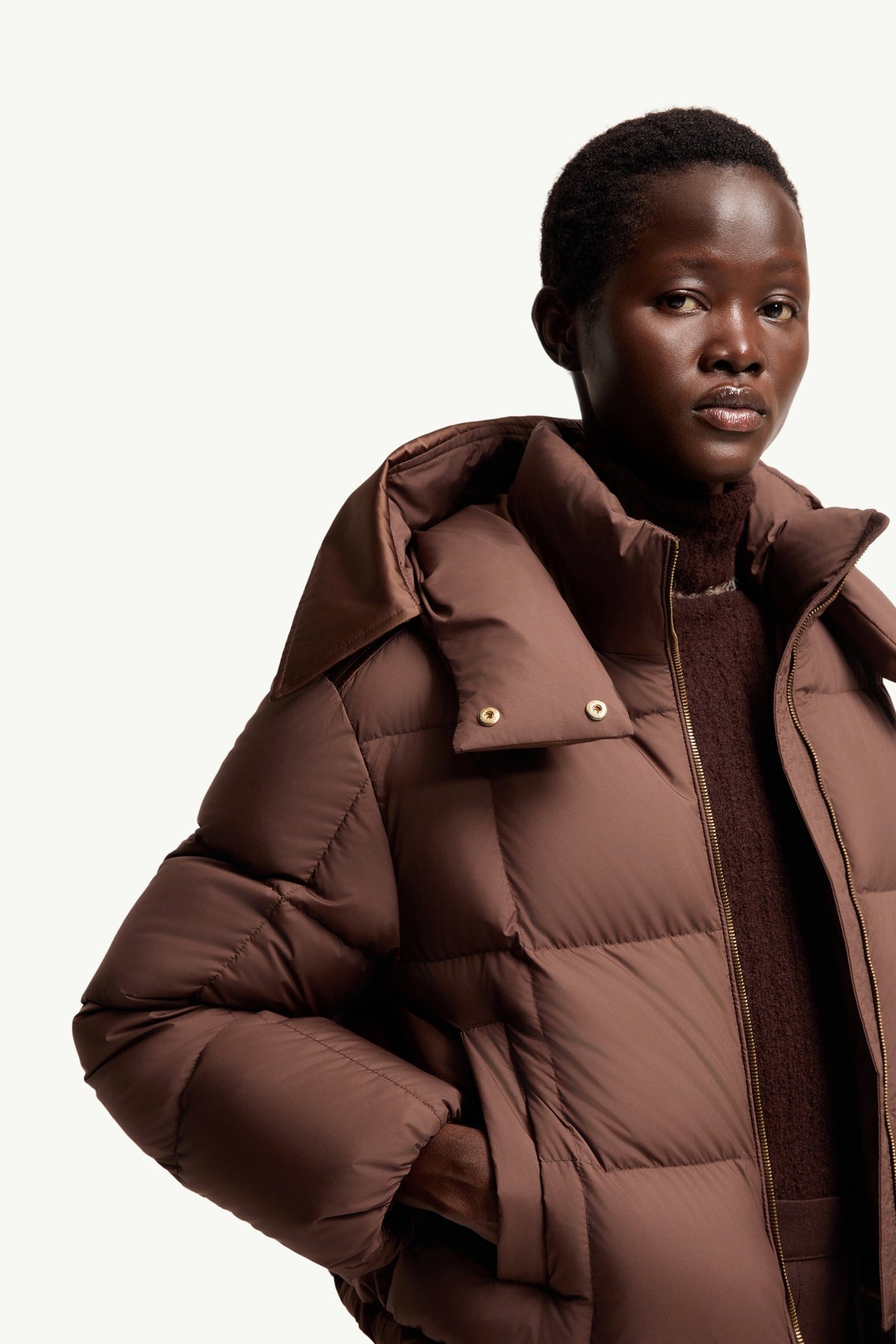 Moncler Légèreté Marron · Doudoune à capuche