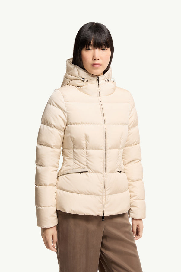 Moncler Avoce Beige · Doudoune courte à capuche