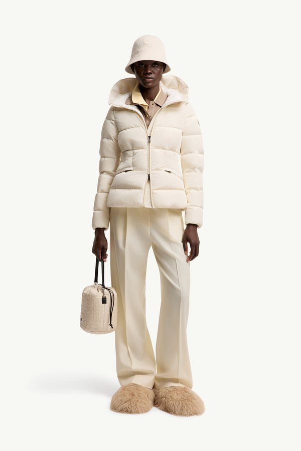Moncler Avoce Blanc Ivoire · Doudoune courte à capuche