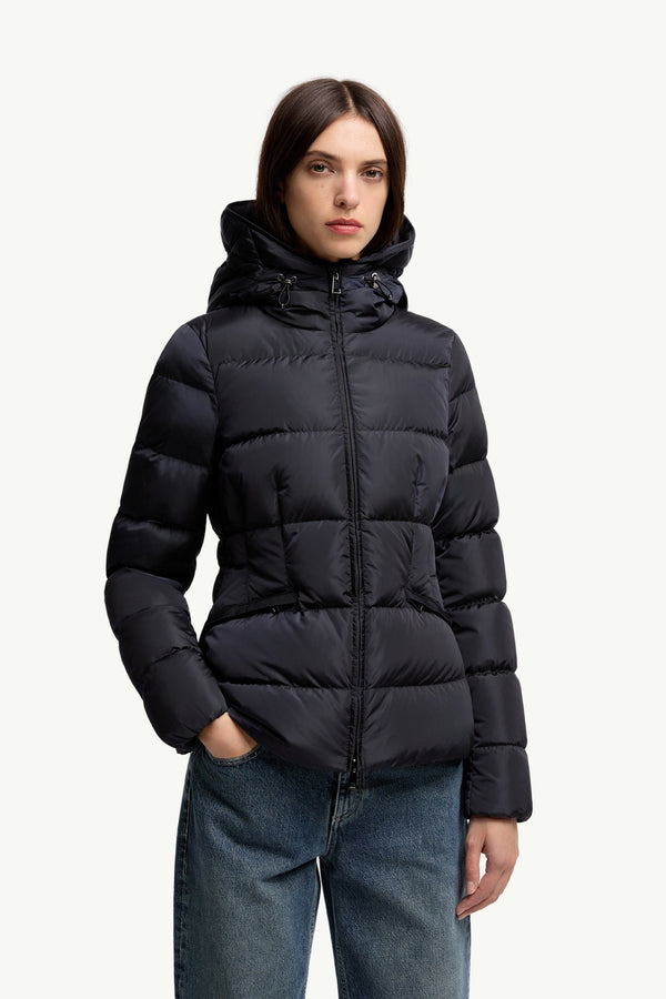 Moncler Avoce Bleu Nuit · Doudoune courte à capuche