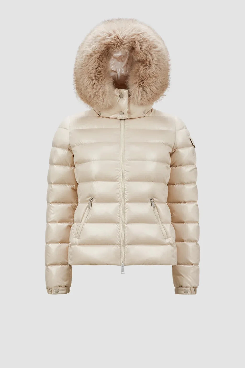 Moncler Badyf Beige Clair · Doudoune courte à capuche