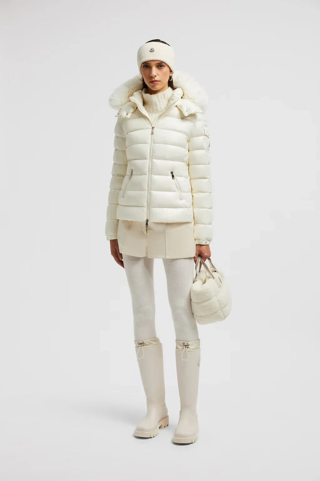 Moncler Badyf Blanc · Doudoune courte à capuche