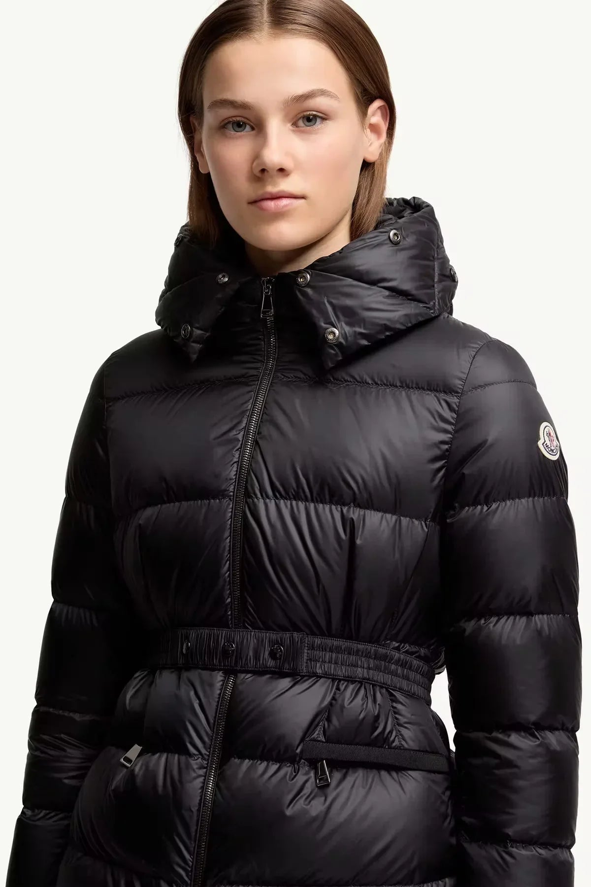 Moncler Boed Noir et Beige · Doudoune courte bordée de shearling
