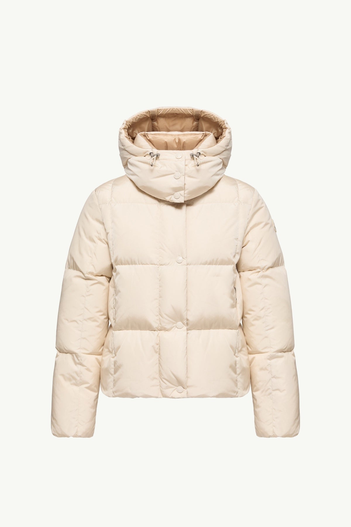 Moncler Castelnew Blanc Ivoire · Doudoune courte à capuche