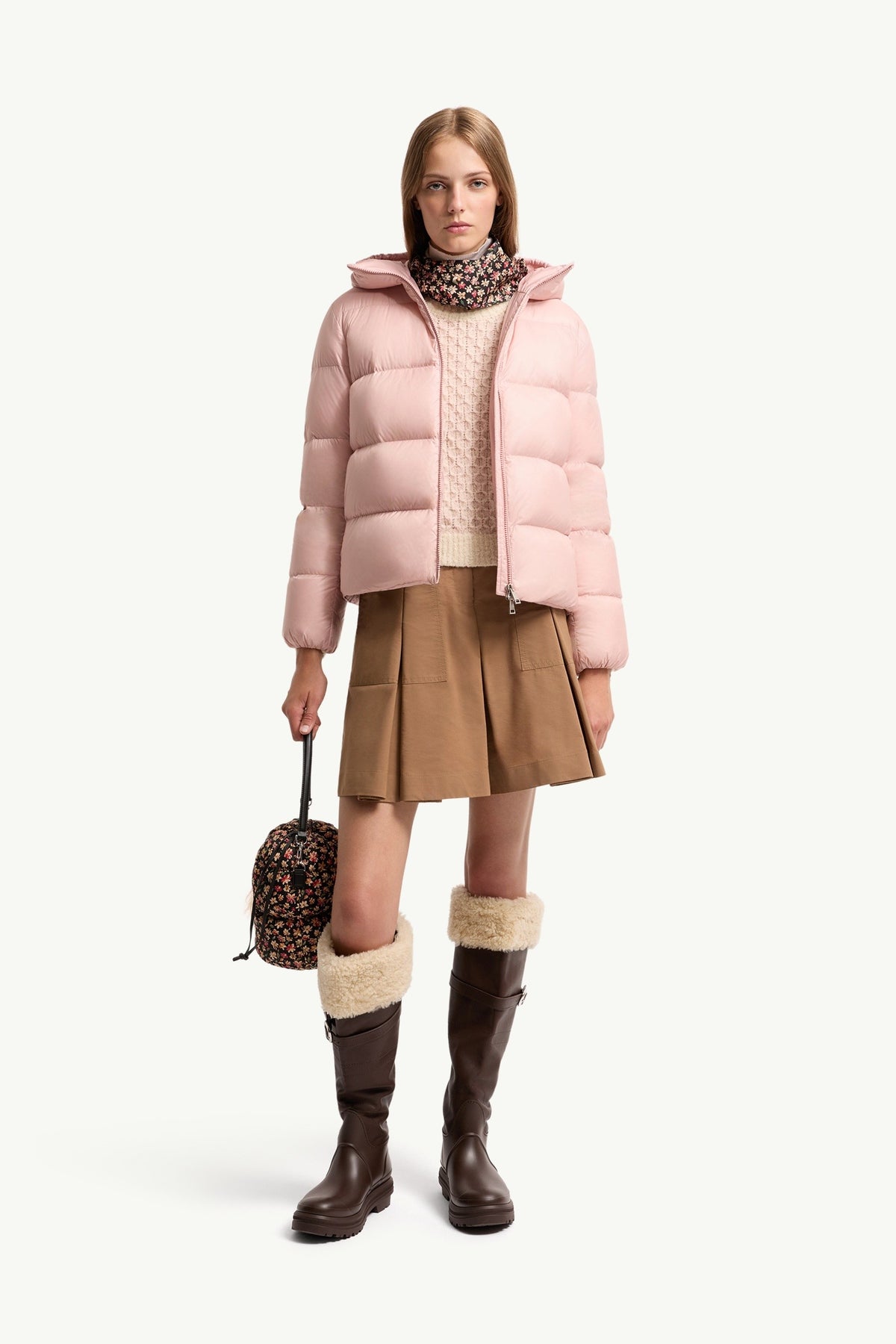 Moncler Feligule Rose · Doudoune courte à capuche