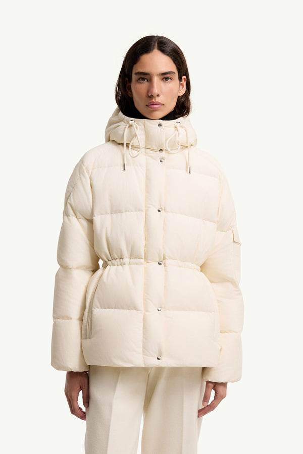 Moncler Himalaya Blanc Ivoire · Doudoune courte à capuche