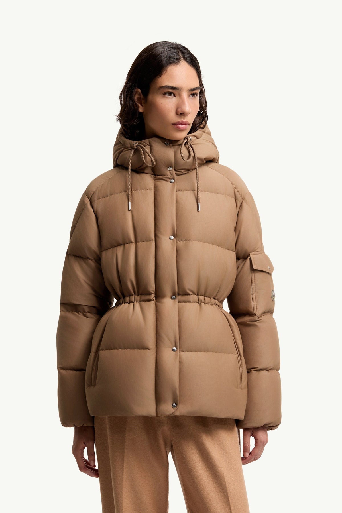 Moncler Himalaya Marron Clair · Doudoune courte à capuche