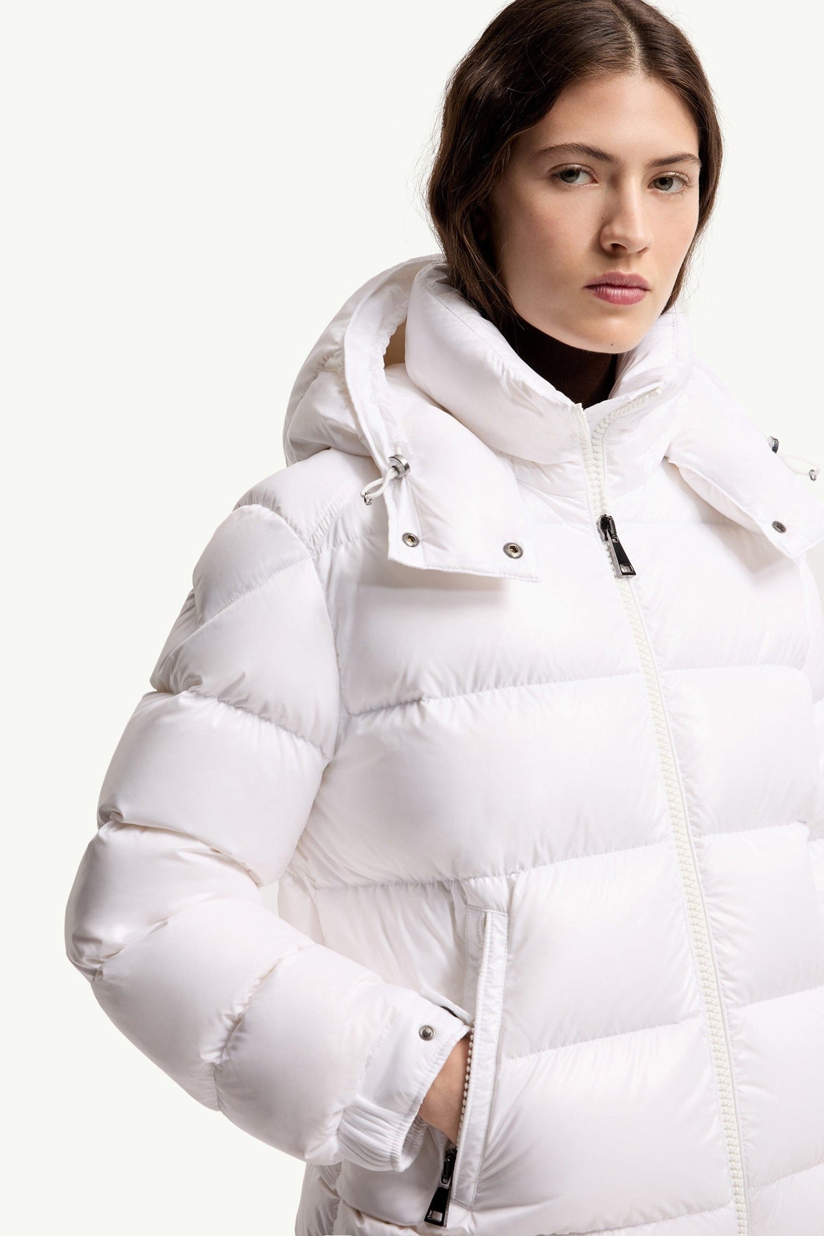 Moncler Maire Blanc Cassé · Doudoune courte à capuche