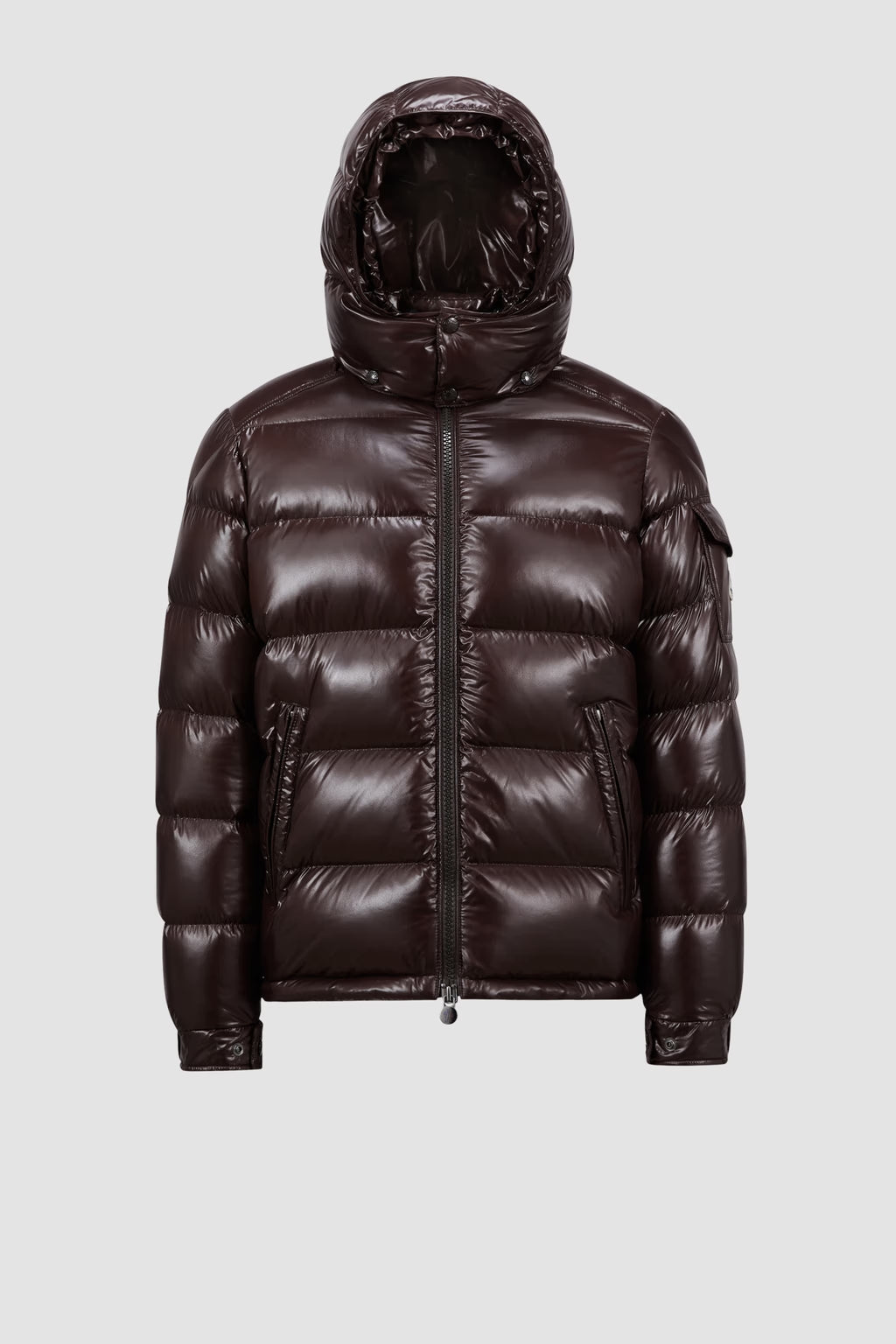 Moncler Maya Marron Foncé · Doudoune courte à capuche