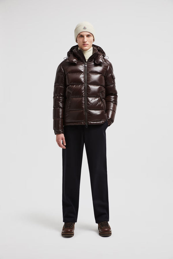 Moncler Maya Marron Foncé · Doudoune courte à capuche