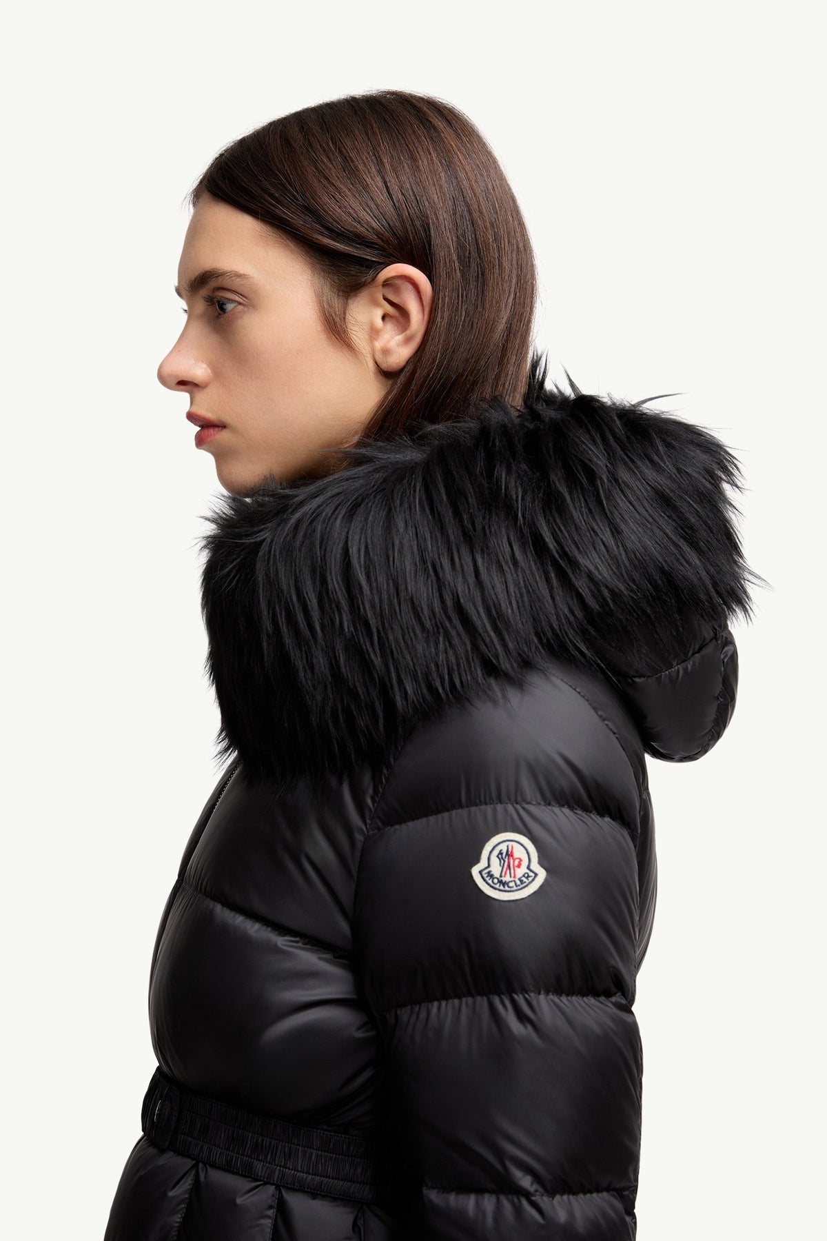 Moncler Boed Noir · Doudoune courte bordée de shearling
