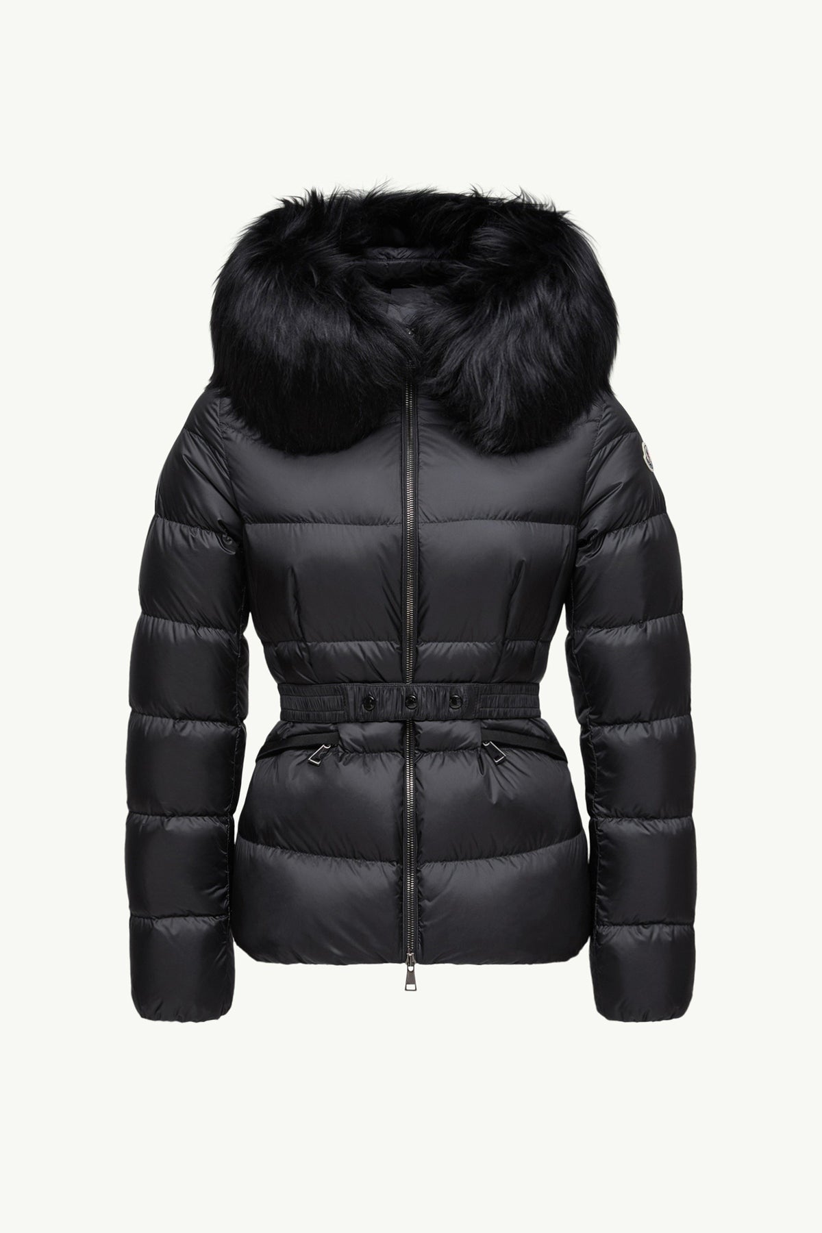 Moncler Boed Noir · Doudoune courte bordée de shearling