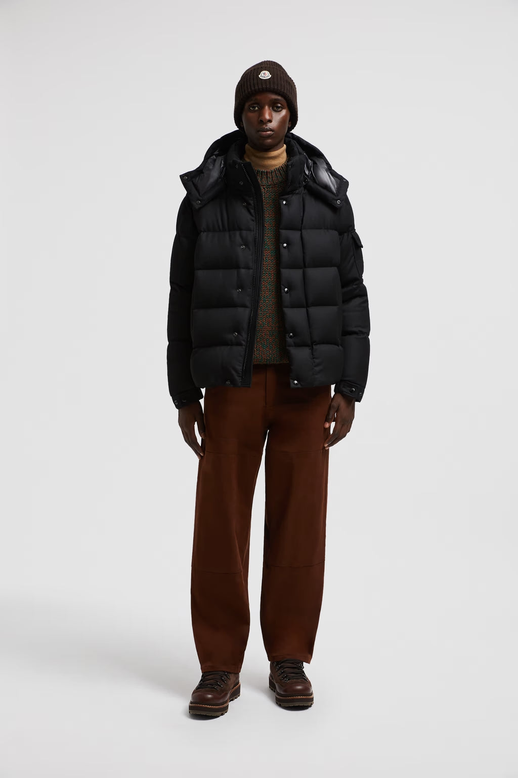 Moncler Vezere Noir · Doudoune courte en flanelle