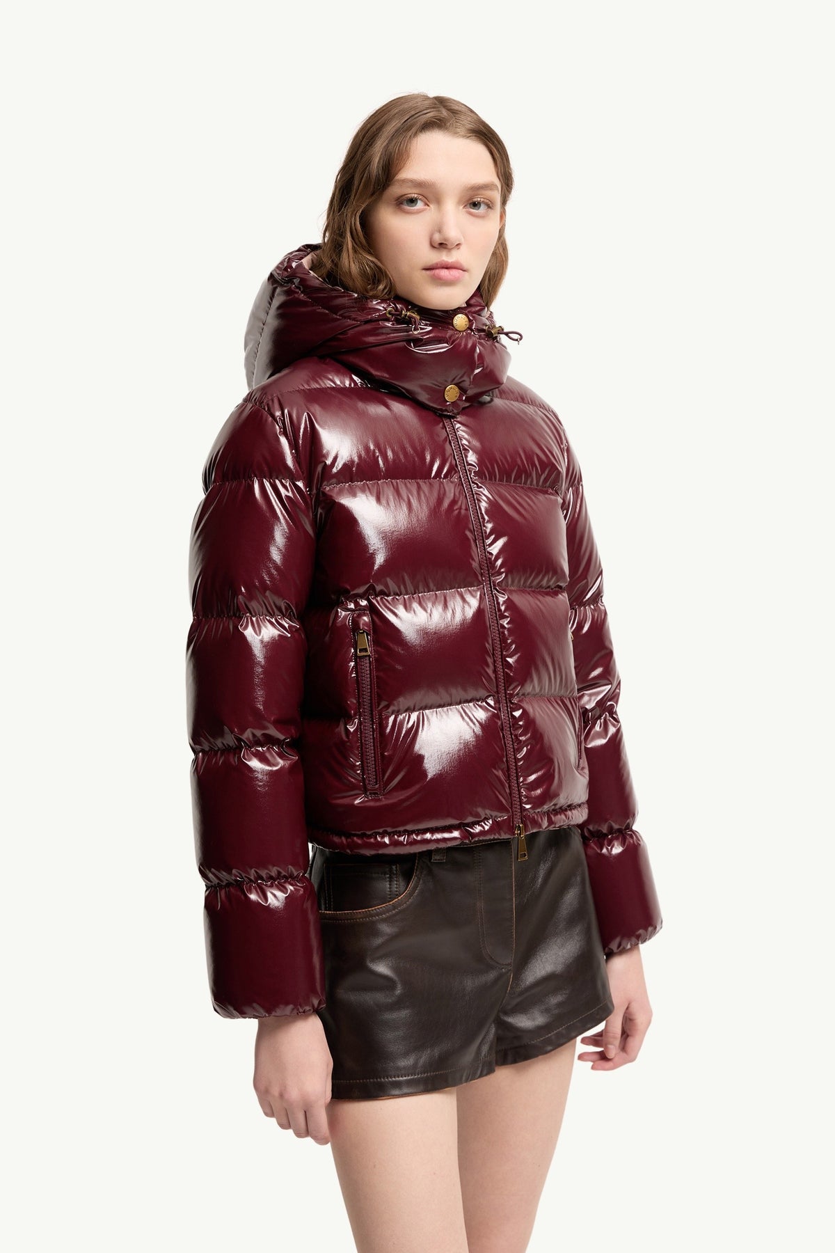 Moncler Niveole Bordeaux · Doudoune courte