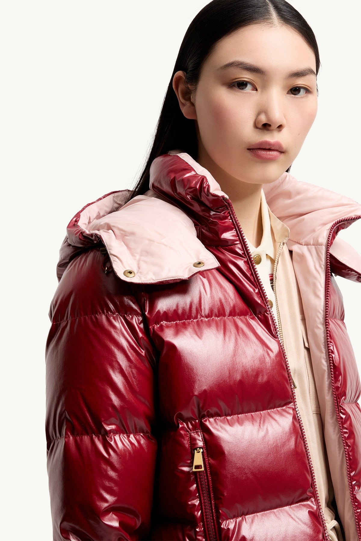 Moncler Niveole Rouge Rubis · Doudoune courte