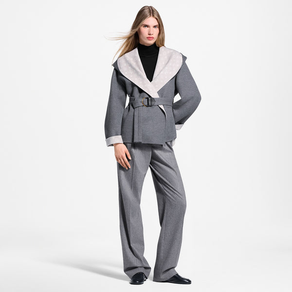 Louis Vuitton Croisé Court Gris Foncé · Manteau à capuche