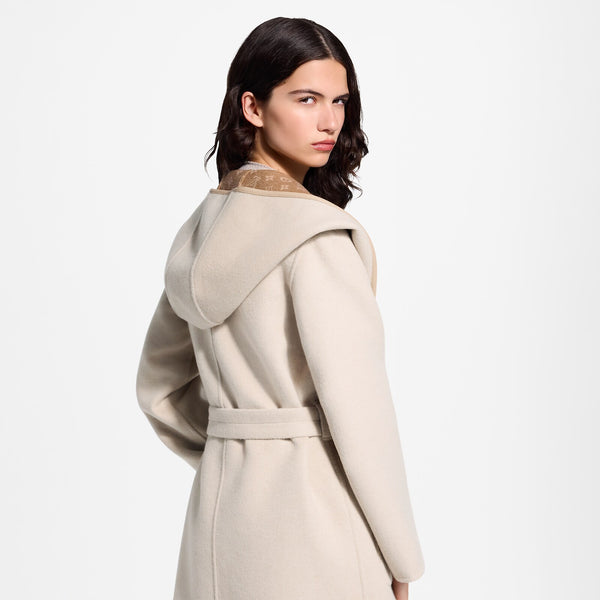 Louis Vuitton Croisé Réversible Crème et Camel · Manteau à capuche