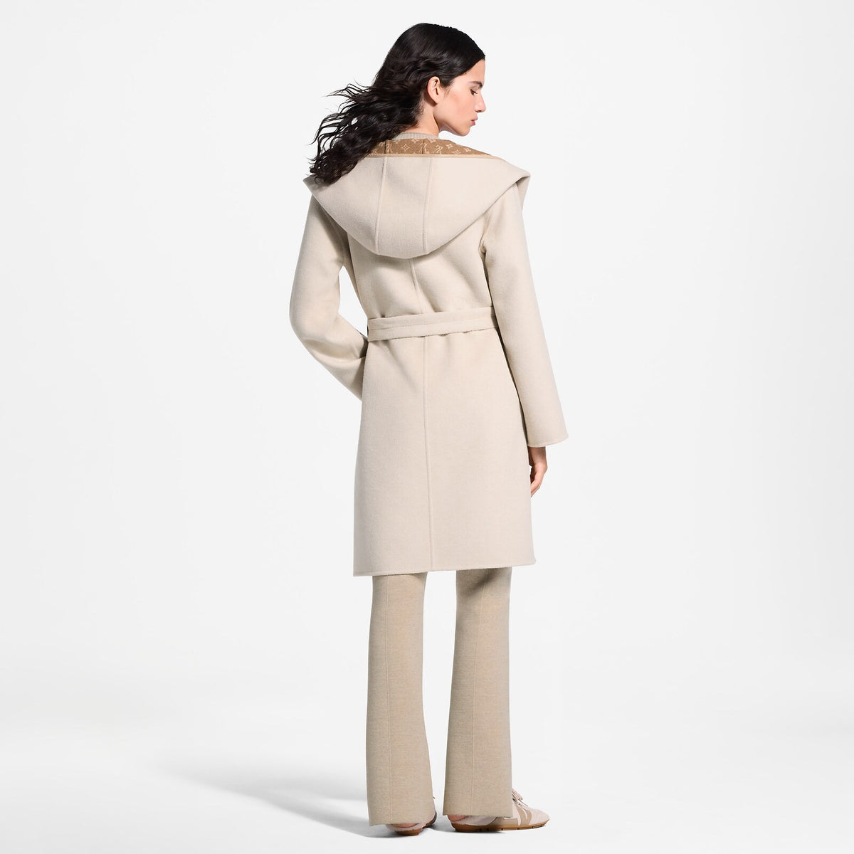 Louis Vuitton Croisé Réversible Crème et Camel · Manteau à capuche