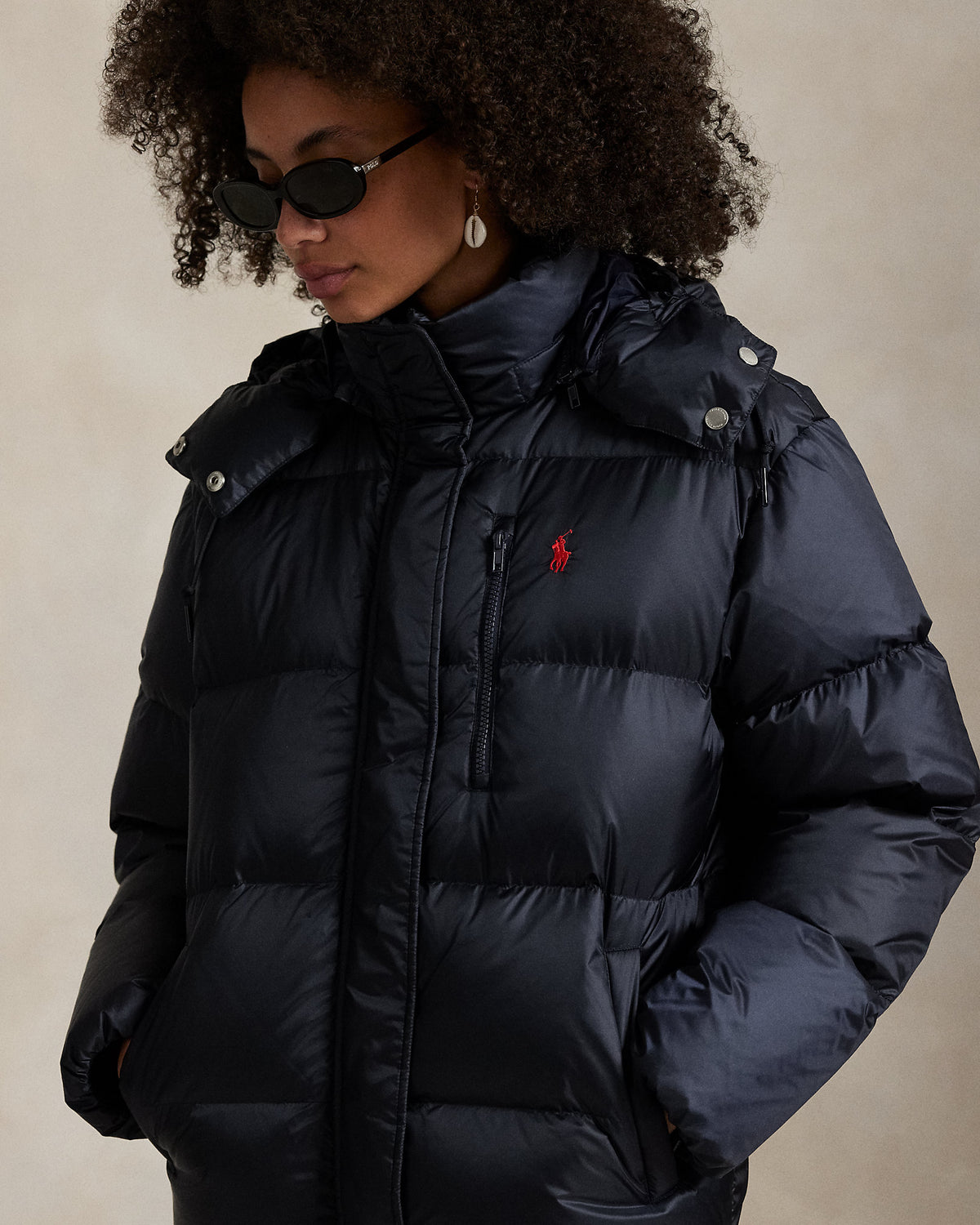Ralph Lauren Mi-Lourde Bleu Marine · Doudoune en duvet