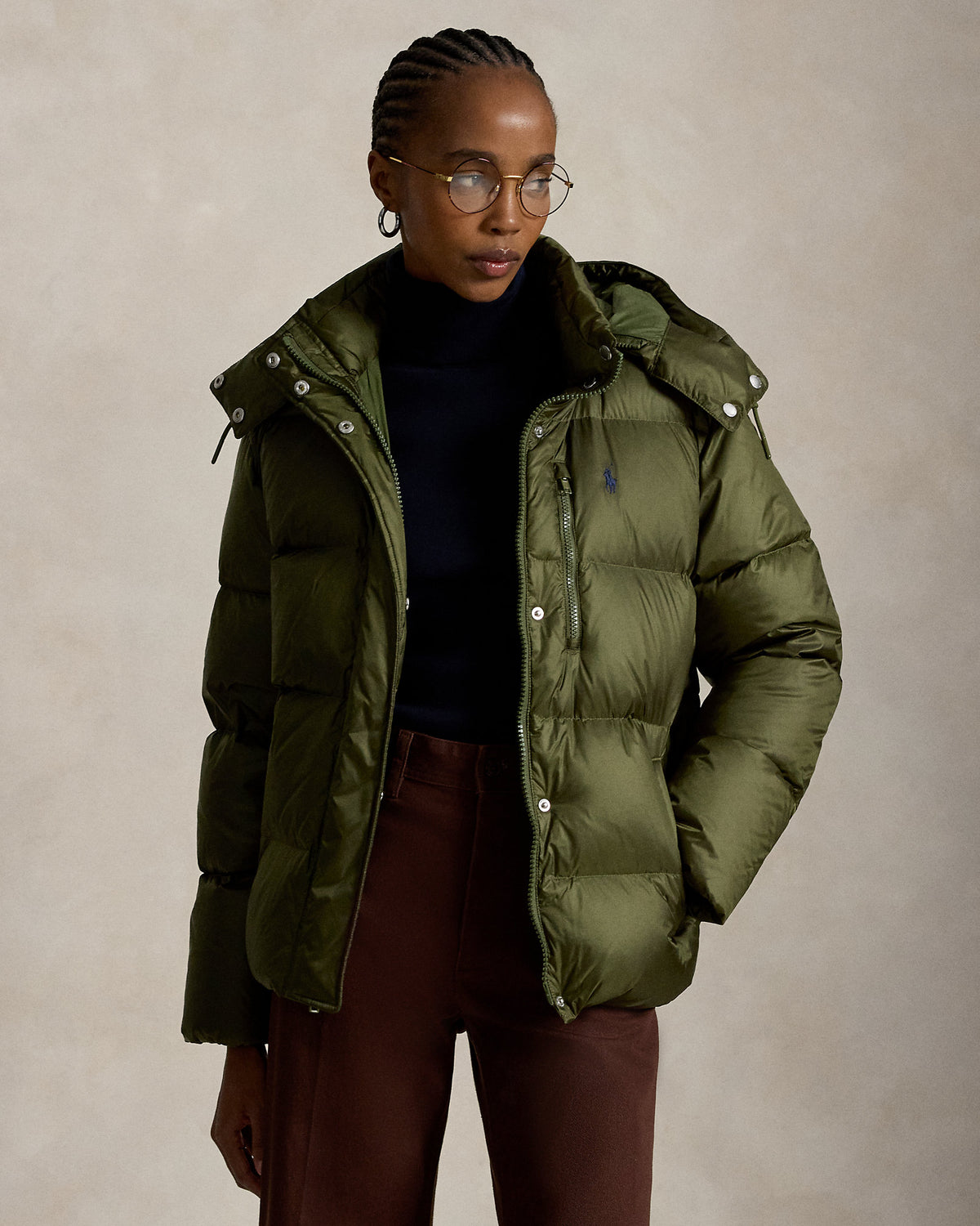 Ralph Lauren Mi-Lourde Vert Olive · Doudoune en duvet