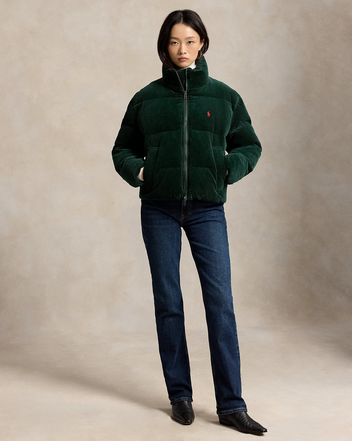 Ralph Lauren Velours Côtelé Vert Forêt · Doudoune