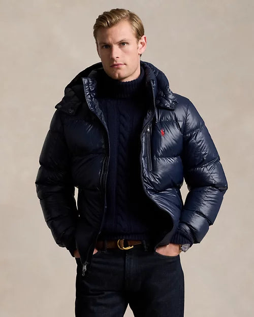 Ralph Lauren Gorham Bleu Marine · Doudoune brillante