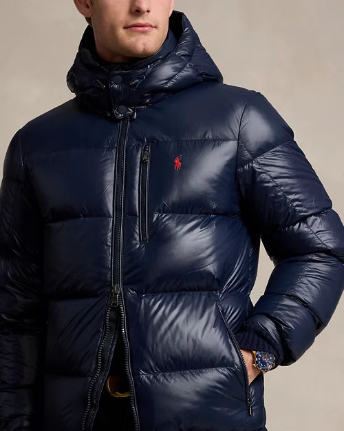 Ralph Lauren Gorham Bleu Marine · Doudoune brillante