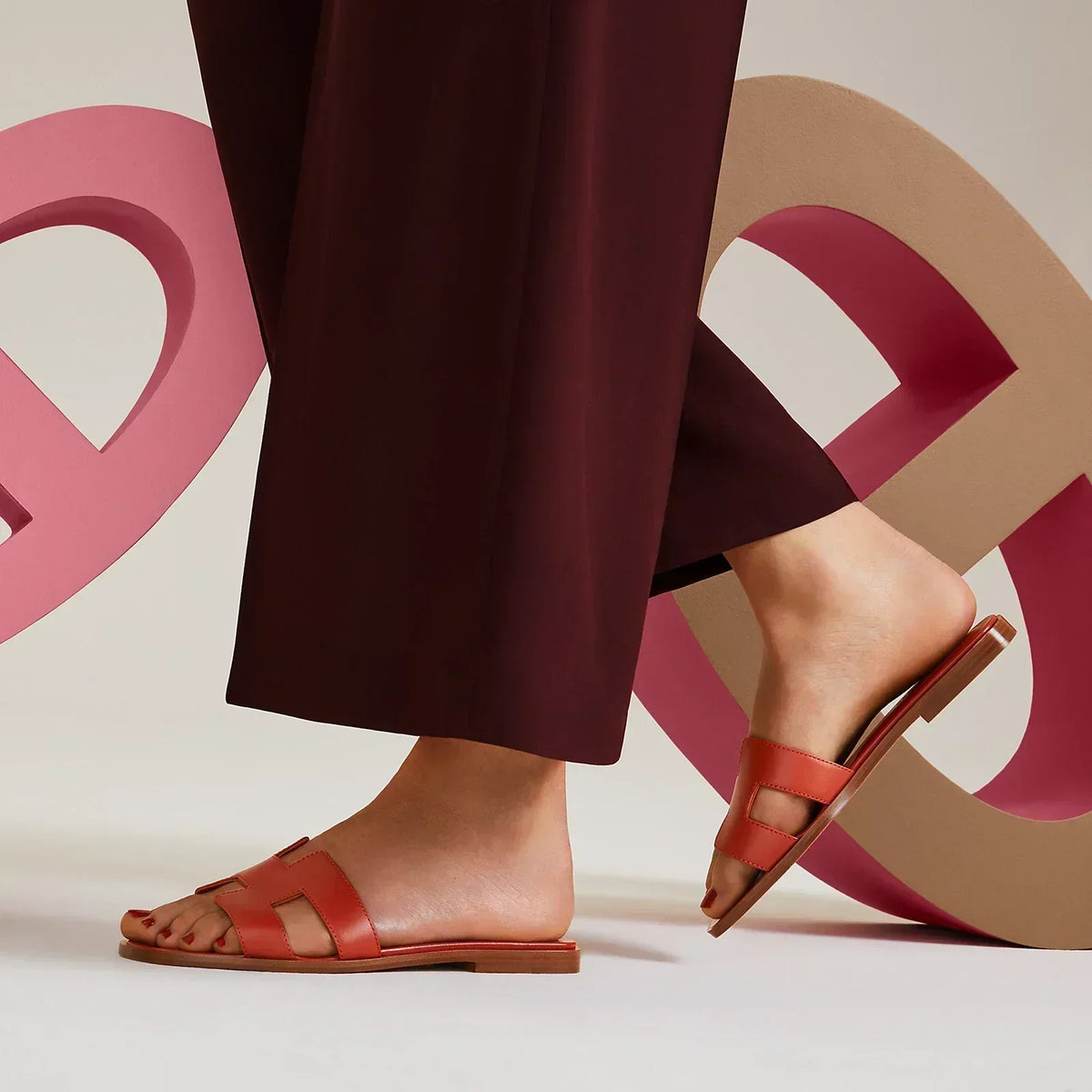 Hermes Sandals Burnt Orange