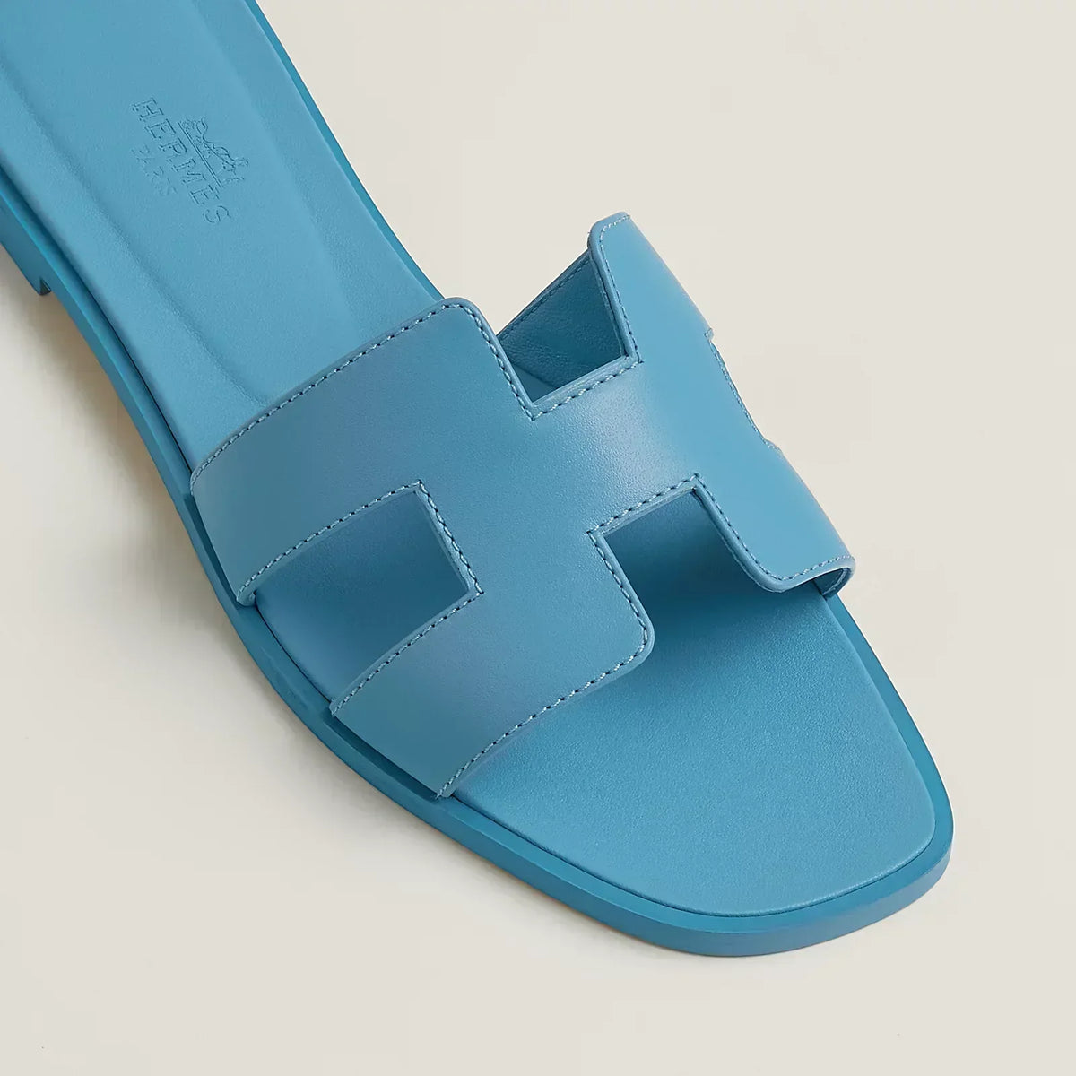 Hermes Sandals Blue Cameo