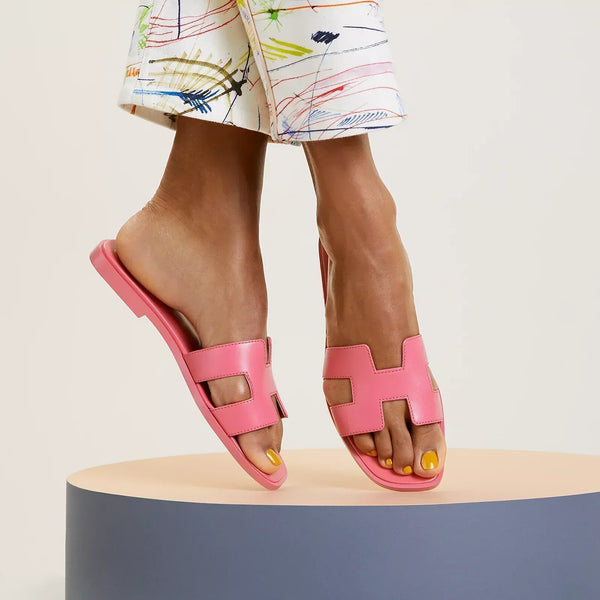 Hermes Sandals Pink Petal