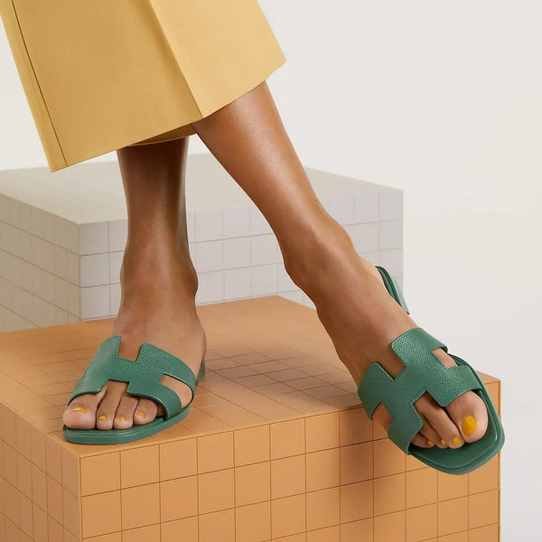Hermes Sandals Ivy Green