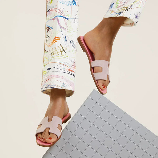 Hermes Sandals Pink Porcelain