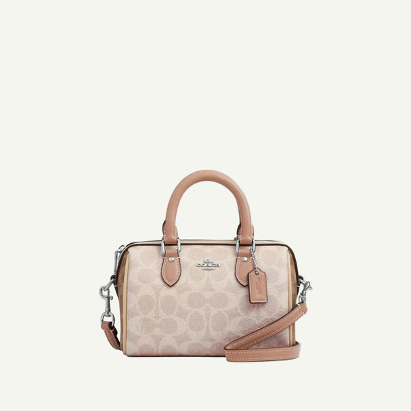 Coach Rowan Mini Crossbody Bag Beige Canvas