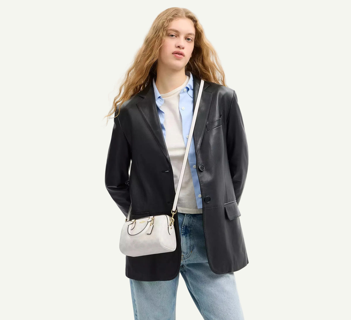 Coach Rowan Mini Crossbody Bag White Canvas