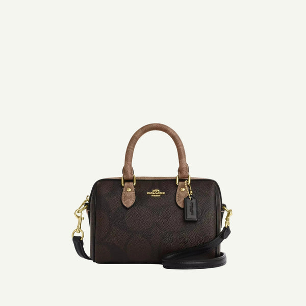 Coach Rowan Mini Crossbody Bag Brown Canvas
